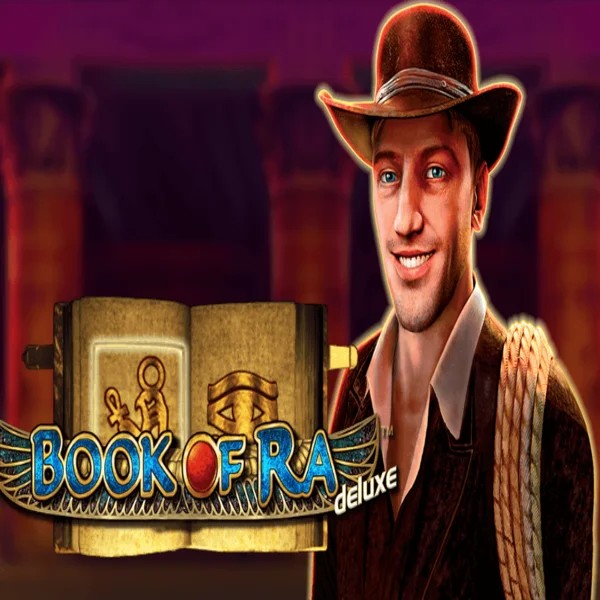 Book of Ra Deluxe logo by Novomatic Spinit Casino