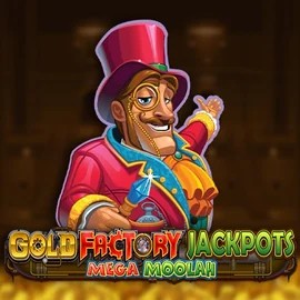 Gold Factory Jackpots Mega Moolah logo by Aurum Signature Studios Spinit Casino