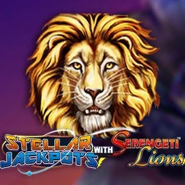 Stellar Jackpots with Serengeti Lions slot logo by Lightning Box Game at Spinit Casino